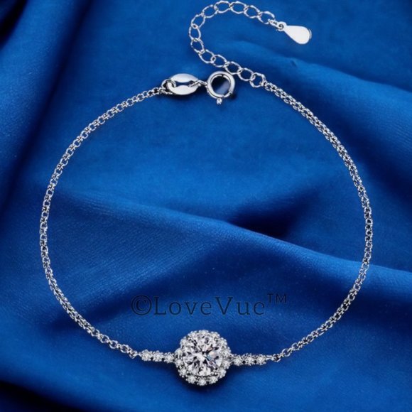 Certified 1ct. t.w. Diamond Halo Brilliant Cut Bracelet - Picture 4 of 16